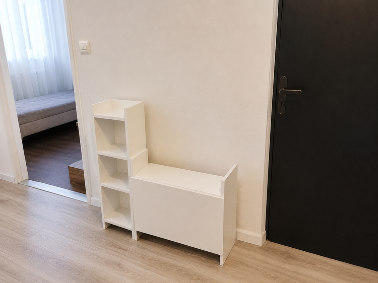 میز تحریر تاشو دیواری مدل کتابخانهدار | میز کار کمجاm20