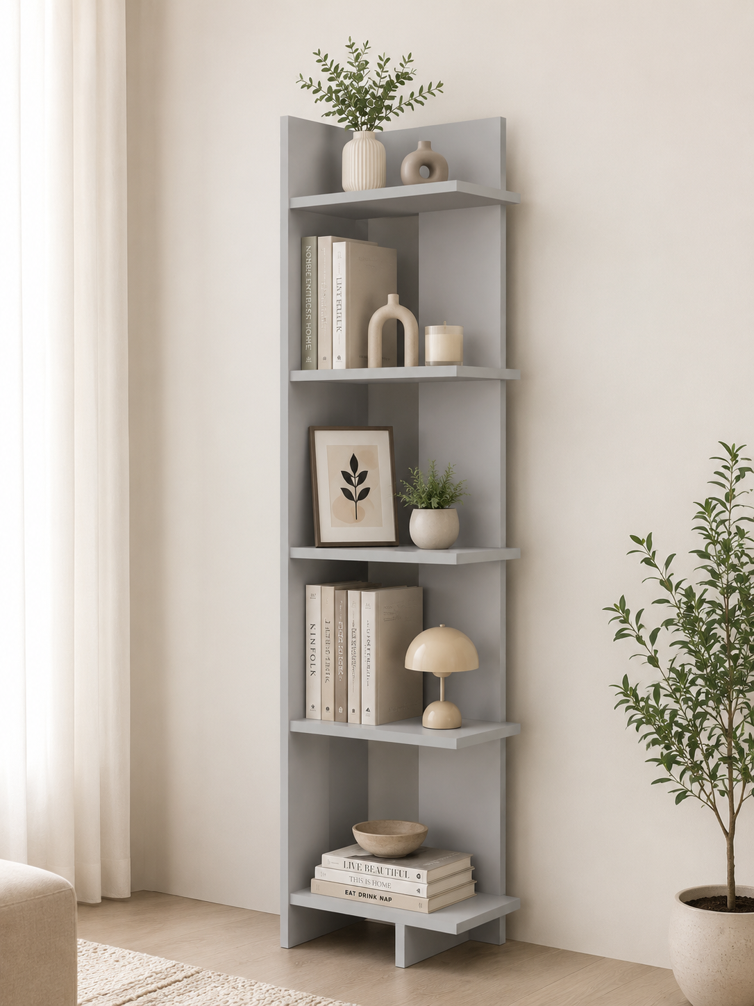 کتابخانه ایستاده مدرن MDF | طراحی مینیمال | مدلm120